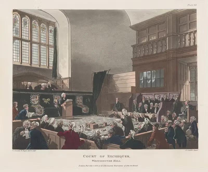 Court of Exchequer, Westminster Hall — Thomas Rowlandson