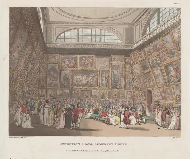 Exhibition Room, Somerset House. — Thomas Rowlandson