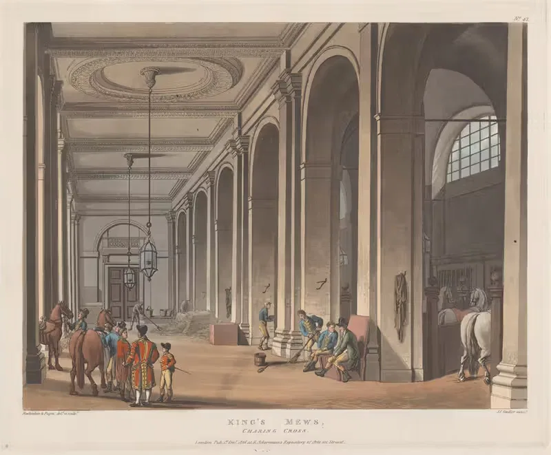 Королевские конюшни, Чаринг Кросс by Томас Роуландсон, 1809 — digital art print download