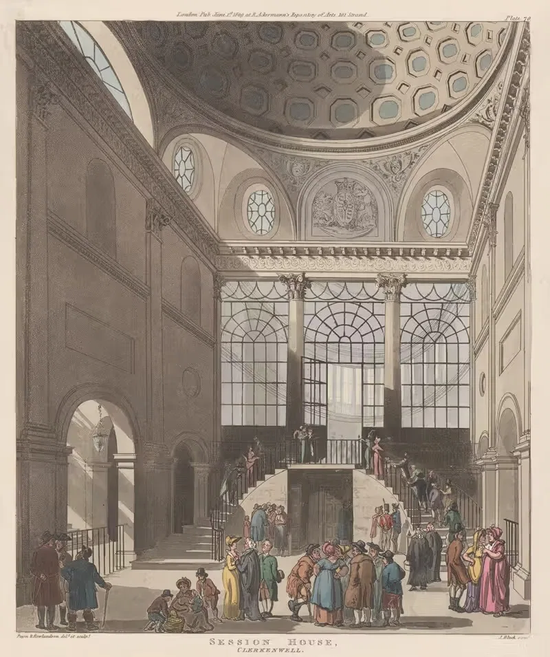 Session House, Clerkenwell by Thomas Rowlandson, 1809 — digital art print download