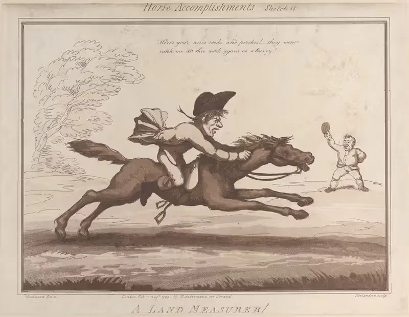 A Land Measurer !! by Thomas Rowlandson, 1799 — digital art print download
