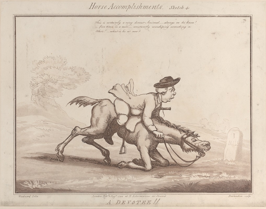 A Devotee !! by Thomas Rowlandson, 1799 — digital art print download