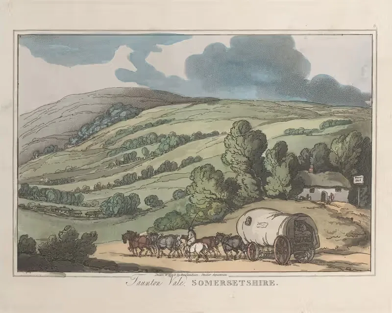 Долина Таунтона, Сомерсетшир by Томас Роуландсон, 1822 — digital art print download