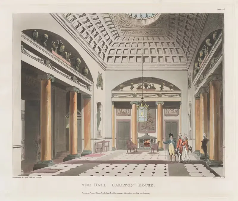 Зал Карлтон Хаус by Томас Роуландсон, 1808 — digital art print download