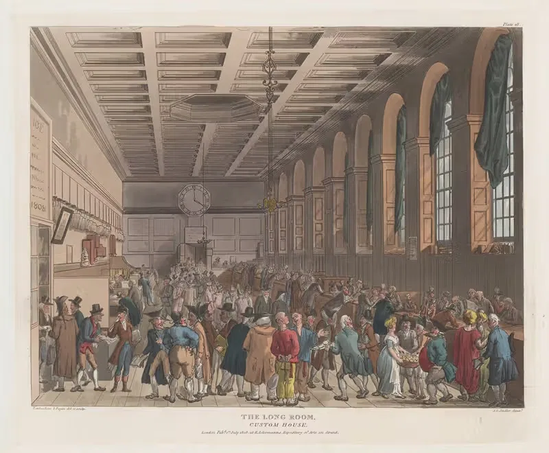 Длинная комната, Таможенный дом by Томас Роуландсон, 1808 — digital art print download
