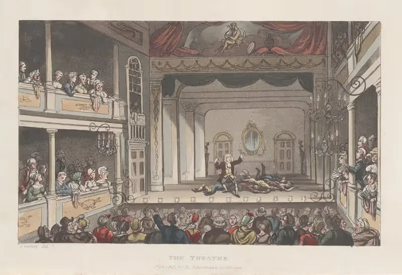 The Theatre by Thomas Rowlandson, 1813 — digital art print download