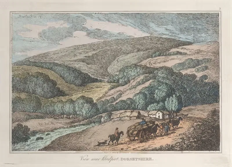 View near Bridport, Dorsetshire — Thomas Rowlandson