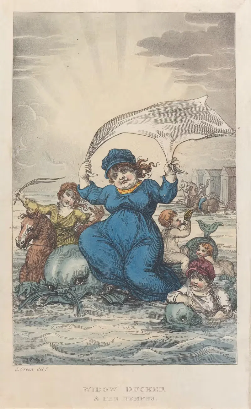 Widow Ducker & Her Nymphs by Thomas Rowlandson, 1813 — digital art print download