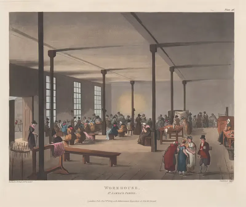 Workhouse, St. James's Parish by Thomas Rowlandson, 1809 — digital art print download