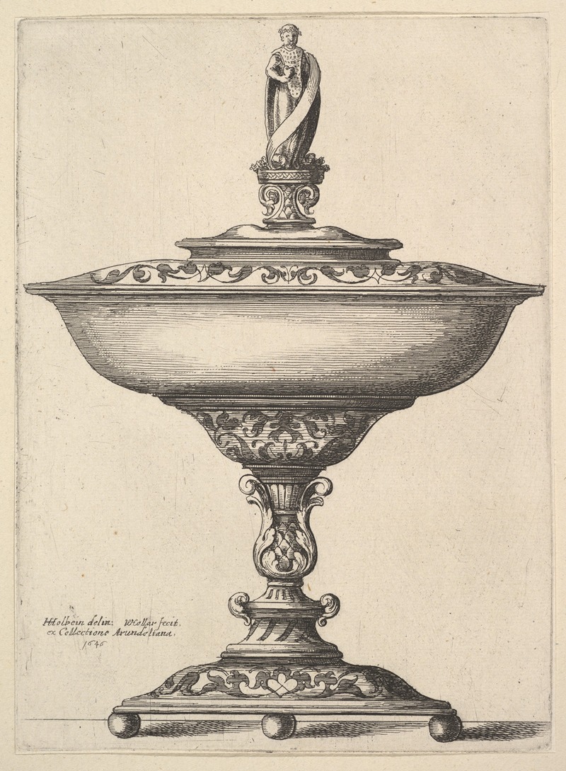A wide cup with ball feet by Венцеслав Голлар, 1646 — digital art print download