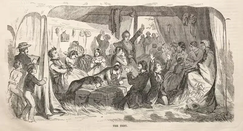 Camp Meeting Sketches; The Tent — Winslow Homer