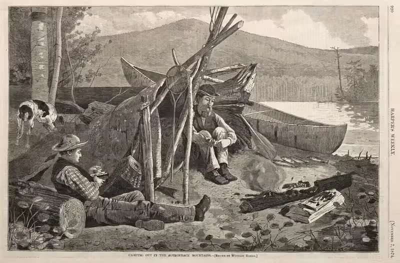 Camping Out in the Adirondack Mountains — Winslow Homer