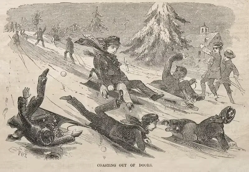 Coasting Out of Doors — Winslow Homer