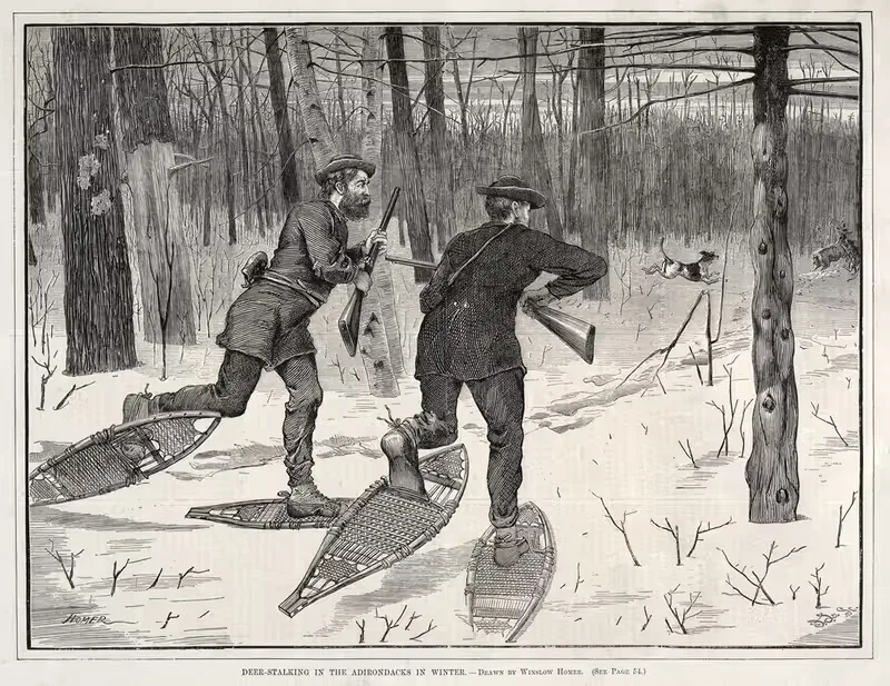 Deer Stalking in the Adirondacks in Winter — Winslow Homer