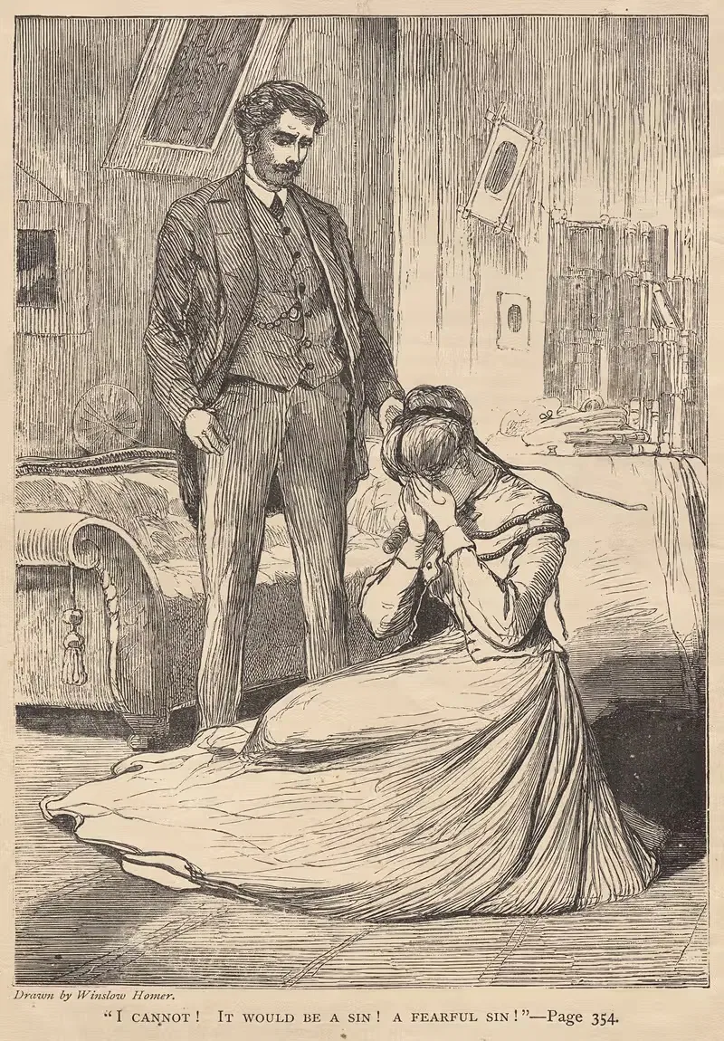 'I Cannot! It Would Be a Sin! A Fearful Sin!' by Winslow Homer, 1868 — digital art print download