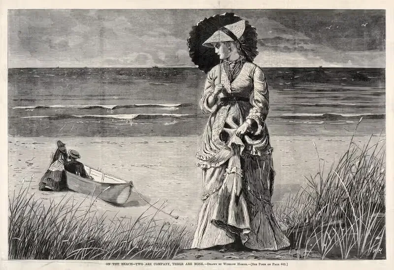 On the Beach – Two are Company, Three are None — Winslow Homer