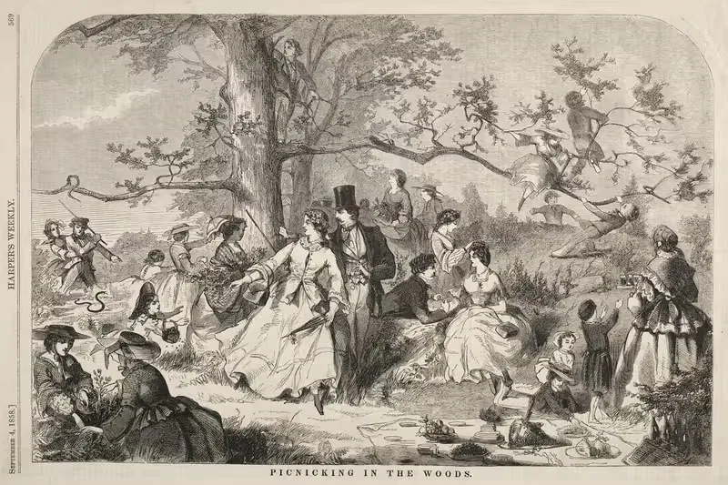 Пикник в лесу by Уинслоу Хомер, 1858 — digital art print download