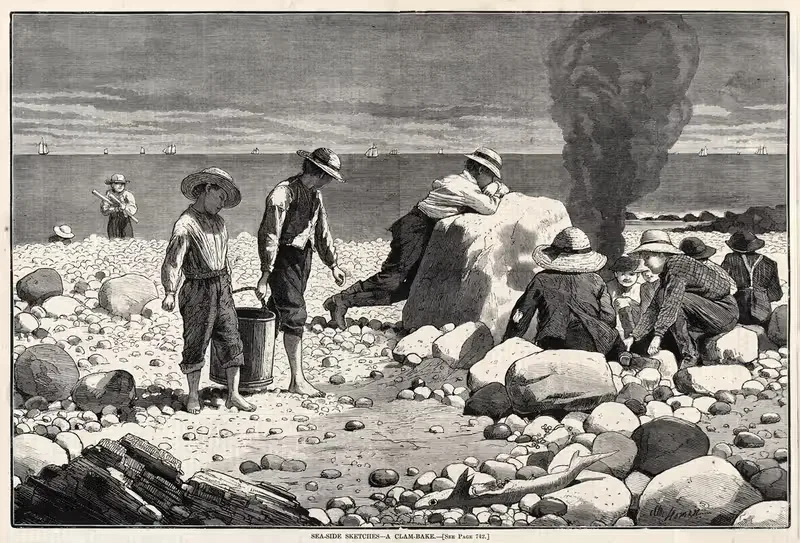 Эскизы на побережье – Пиршество с моллюсками by Уинслоу Хомер, 1873 — digital art print download