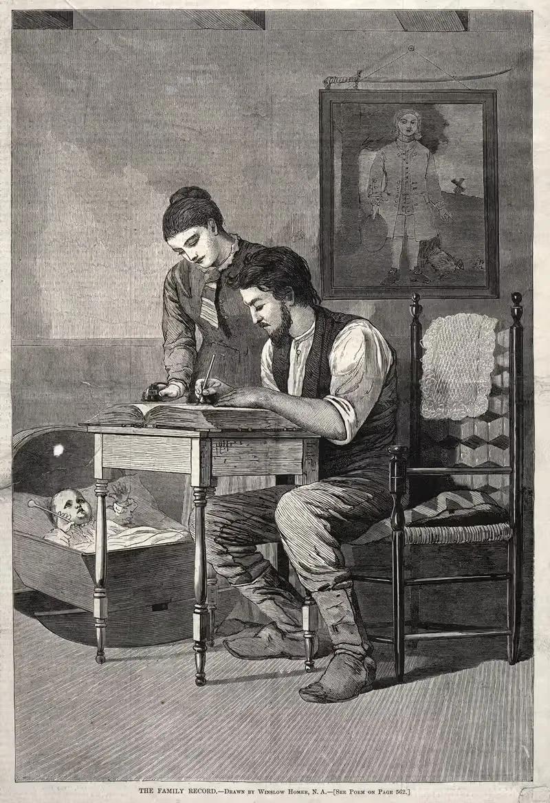 Семейная запись by Уинслоу Хомер, 1875 — digital art print download