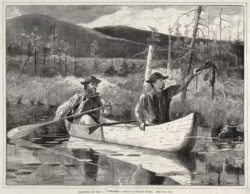 Ловля в Адирондаках by Уинслоу Хомер, 1870 — digital art print download