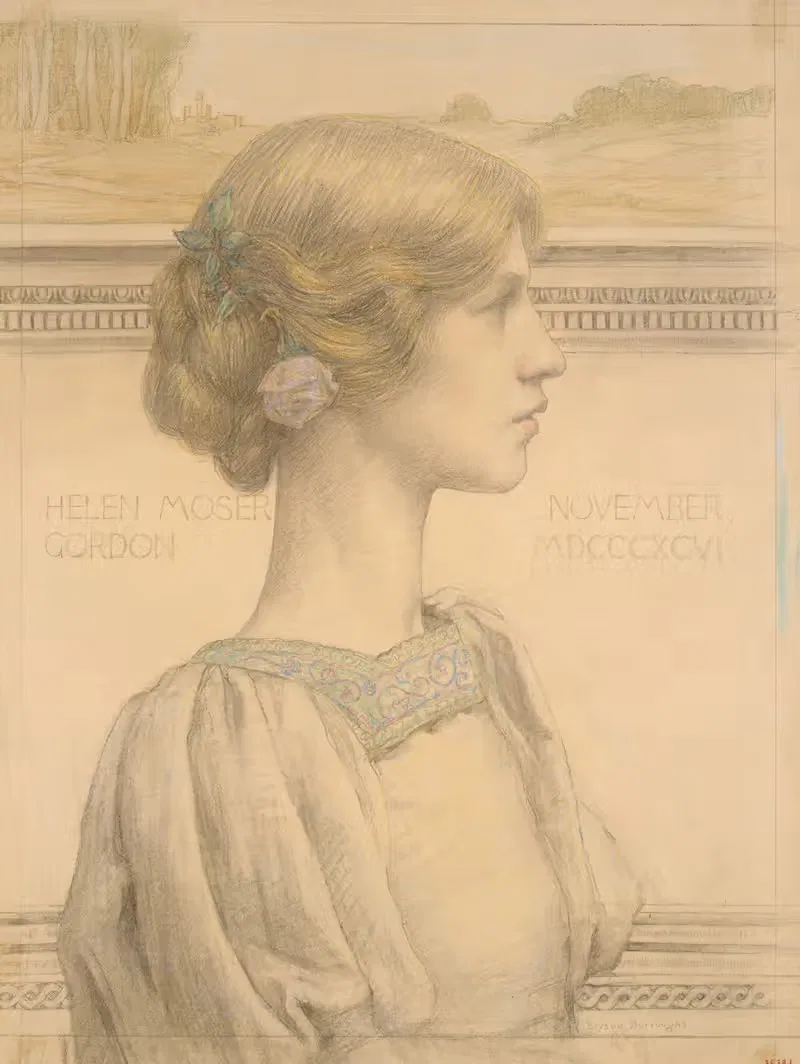 Миссис Хелен Мозер Гордон, позже миссис Ивановски by Брайсон Бурроуз, 1896 — digital art print download