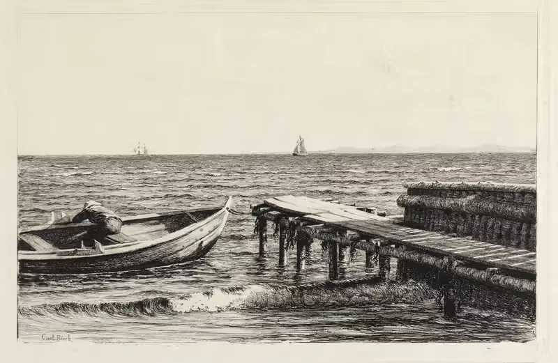 Лодка у моста by Карл Блох, 1887 — digital art print download