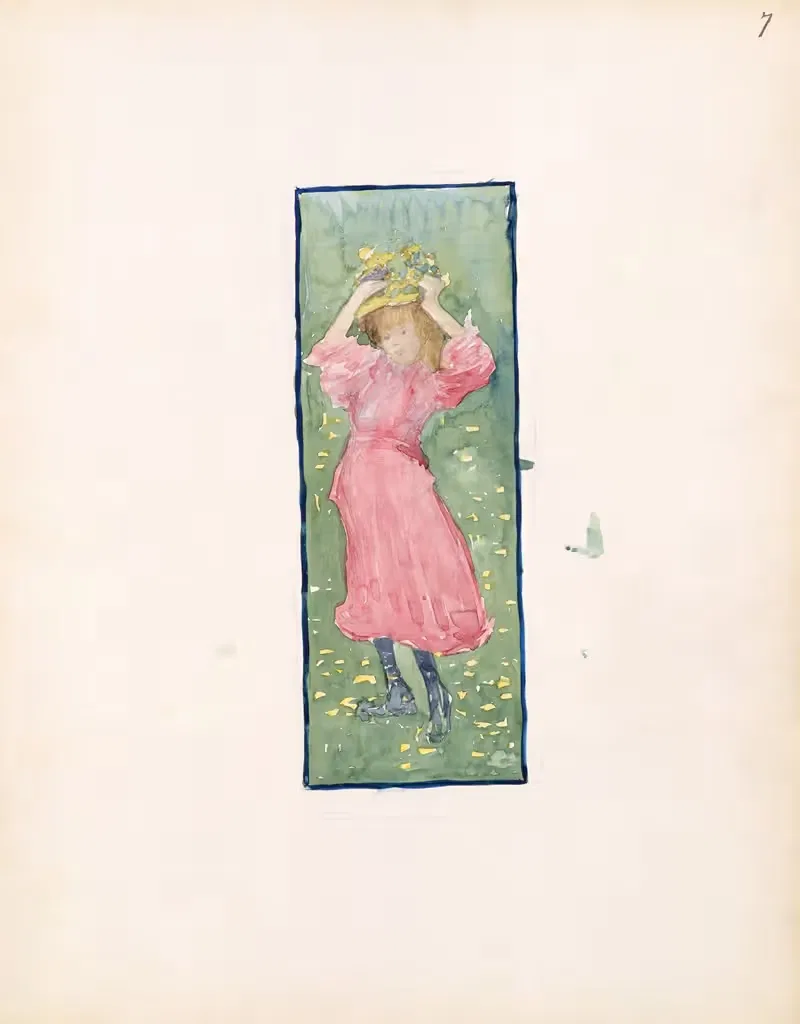 Девочка с шляпой by Морис Прендергаст, 1895–1897 — digital art print download