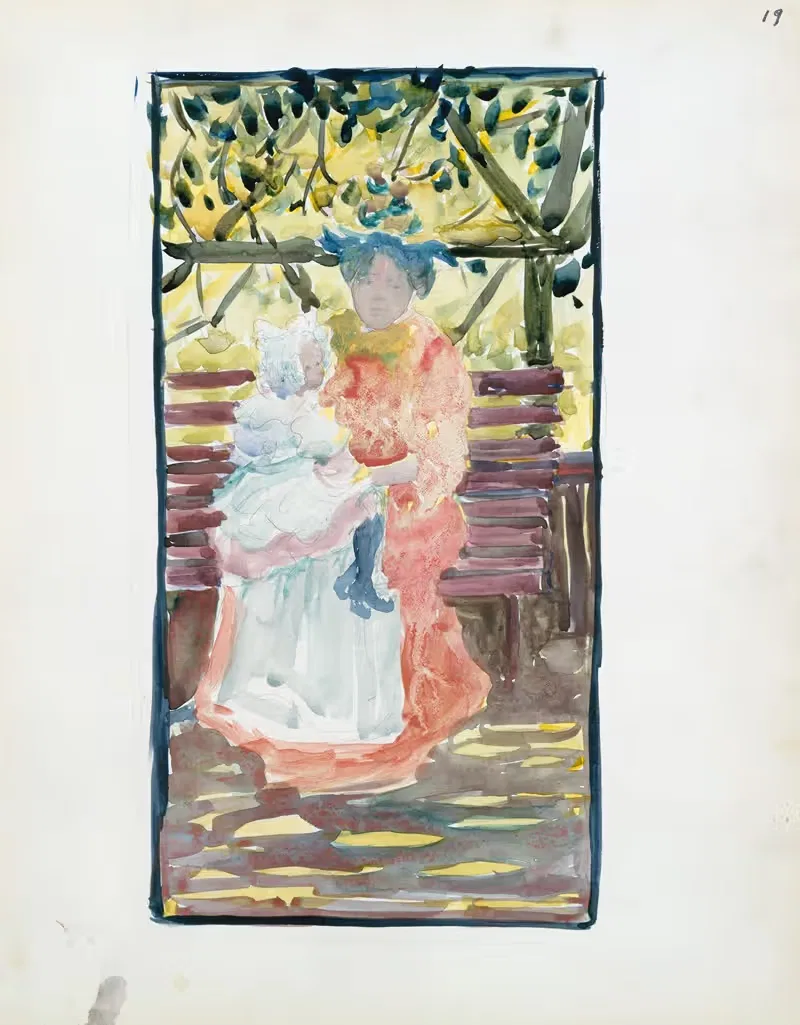 Няня с подопечным by Морис Прендергаст, 1895–1897 — digital art print download