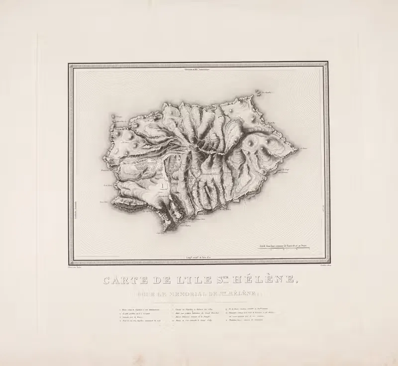 Карта острова Святой Елены by Олуф Олуфсен Багге, 1824 — digital art print download