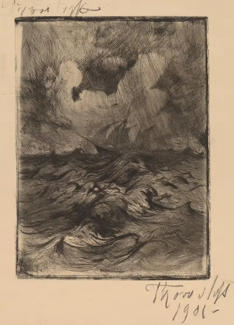 Шторм на море by Торвальд Симон Нисс, 1901 — digital art print download