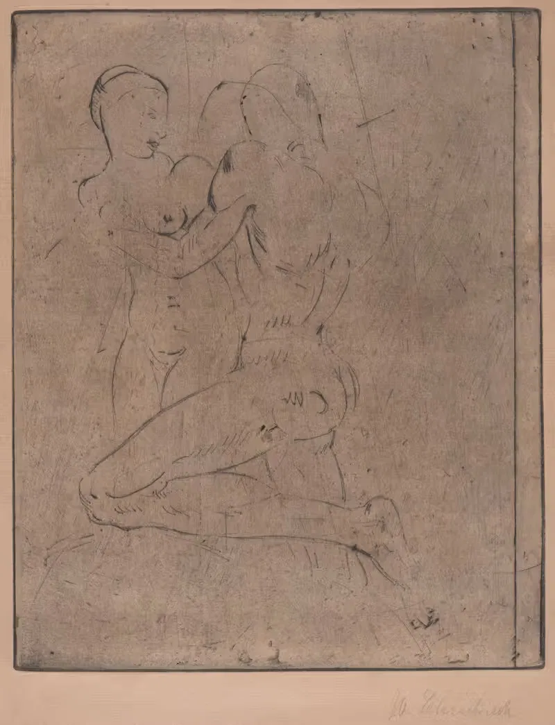 Изнасилование II (Грабеж II, Женщина наполовину) by Вильгельм Лембрук, 1911 — digital art print download