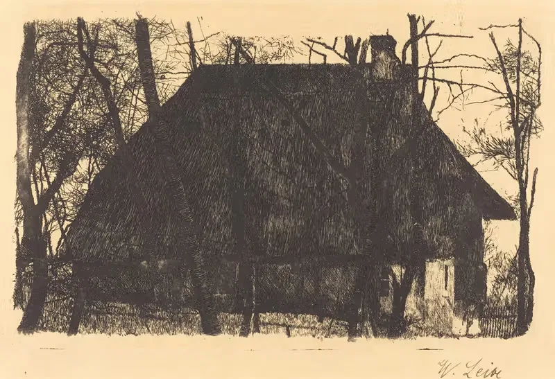 Farmhouse by Wilhelm Leibl, 1875 — digital art print download