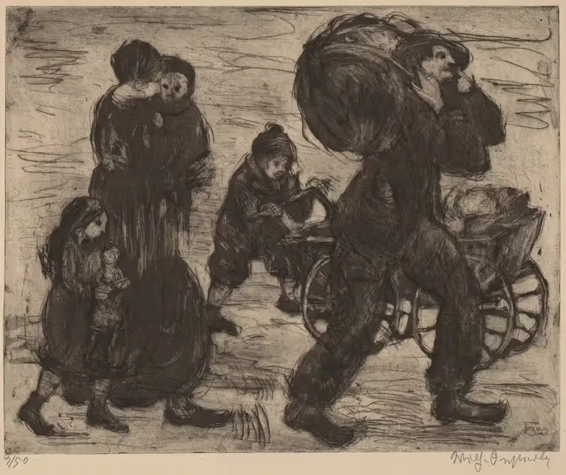 Семья беженцев by Вильгельм Эстерле, 1922 — digital art print download