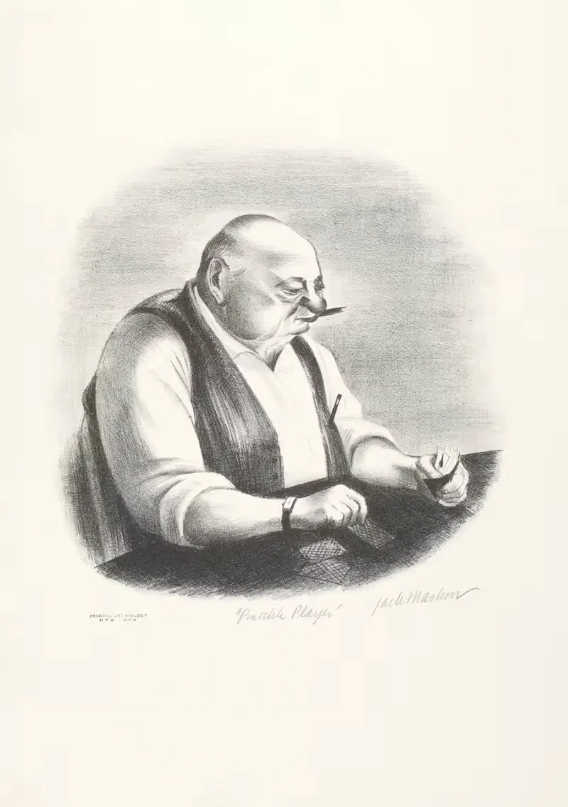 Игрок в пинохл by Джек Марков, 1935-1943 — digital art print download