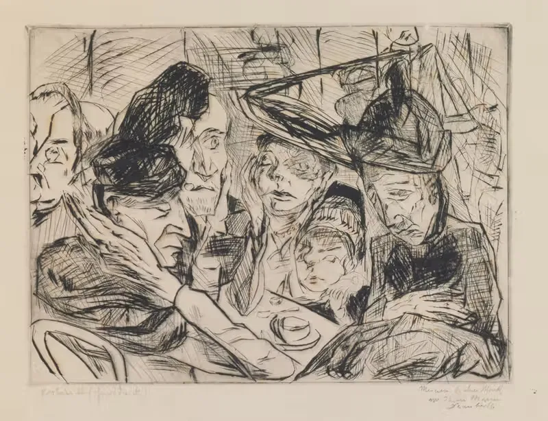 Кафе (На переднем плане две старые женщины) by Макс Бекманн, 1916 — digital art print download