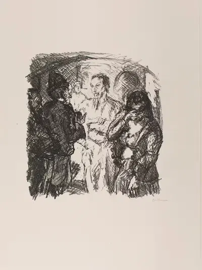 Christ and the Sinner, plate 3 from the portfolio 'Six Lithographs to the New Testament' by Max Beckmann, 1911 — digital…