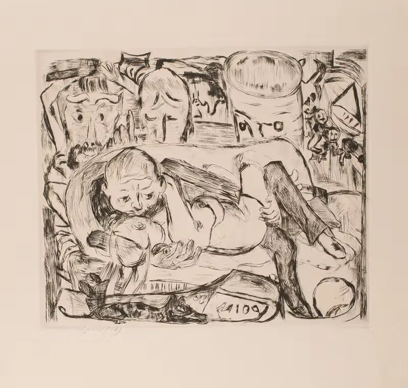 Lovers II, plate 5 from the portfolio 'Faces' — Max Beckmann