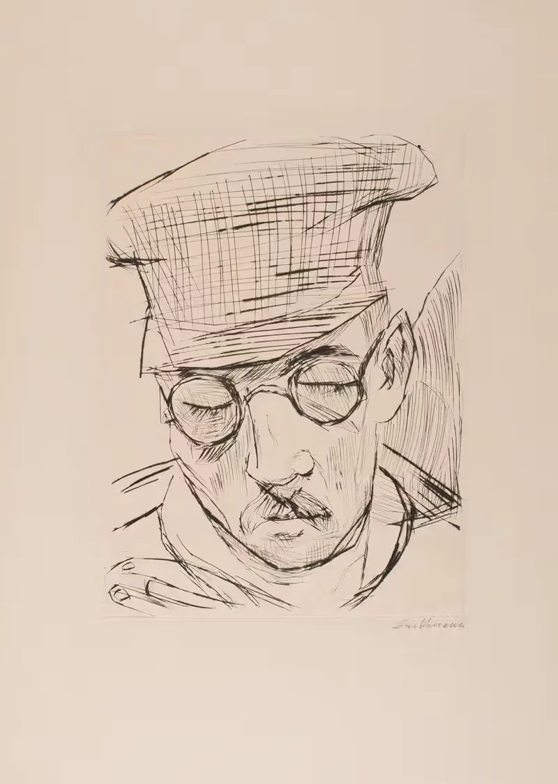 Man with Cap and Glasses by Max Beckmann, 1919 — digital art print download