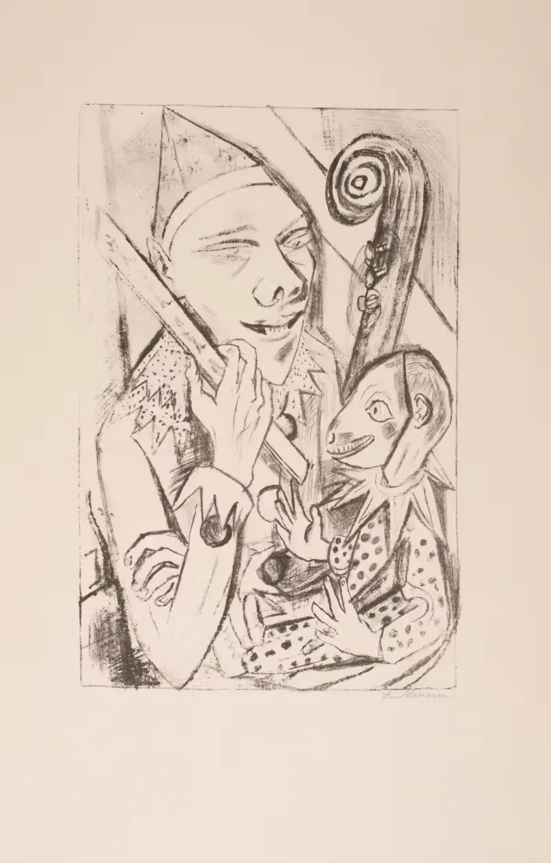 Пьеро и маска by Макс Бекманн, 1920 — digital art print download