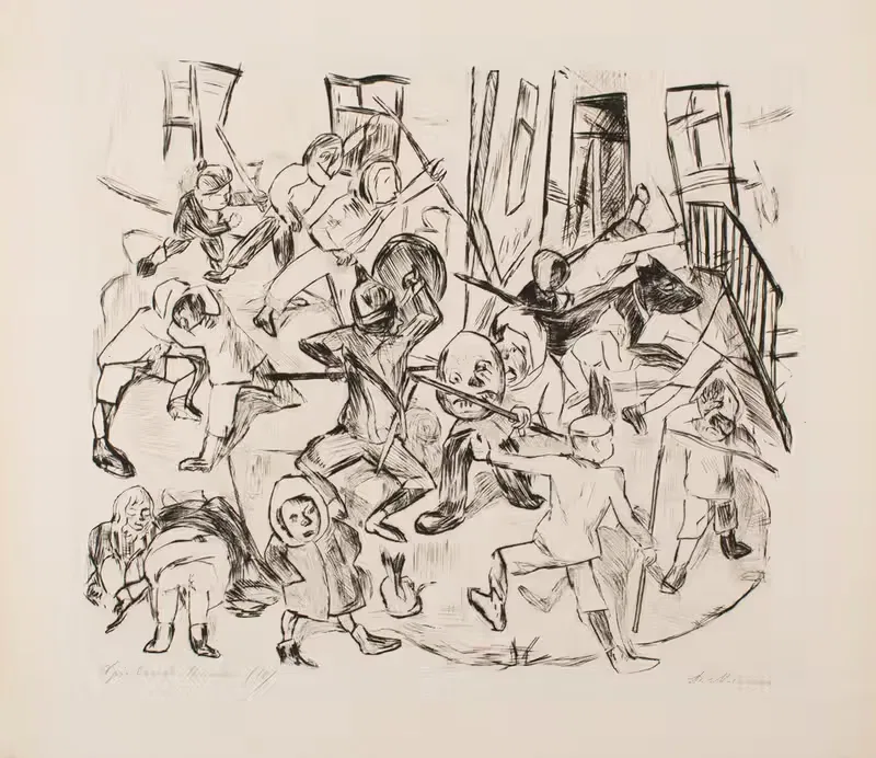 Playing Children, Broad Format, plate 16 from the portfolio 'Faces' — Max Beckmann
