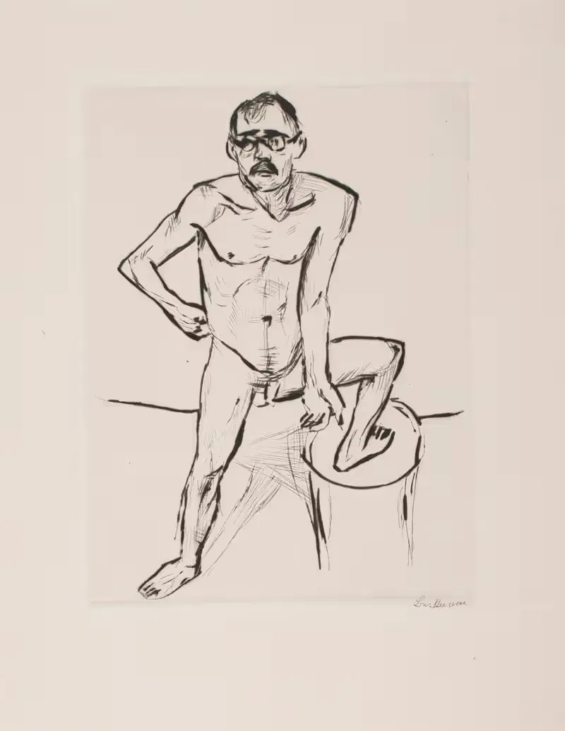 Standing Male Nude with Glasses — Max Beckmann