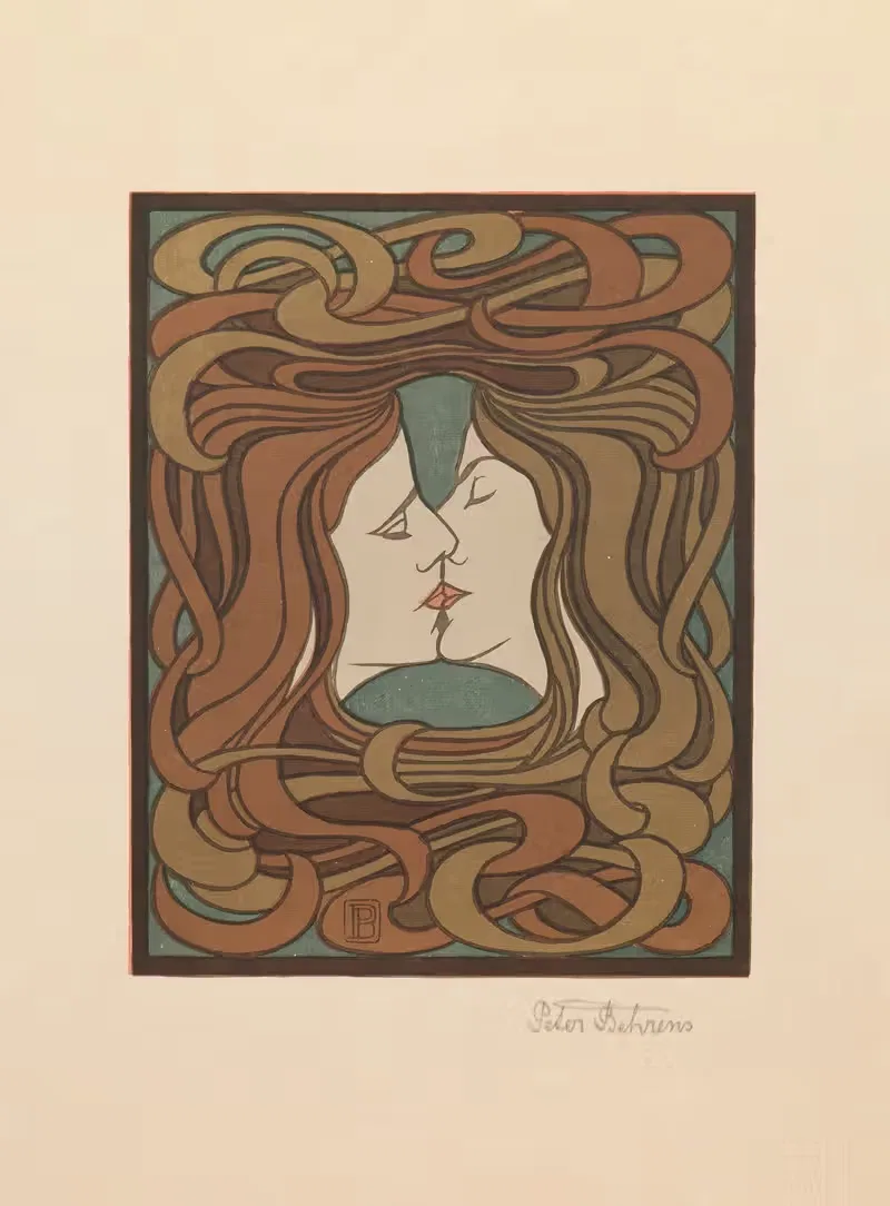 Поцелуй by Петер Бехренс, 1898 — digital art print download