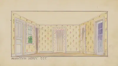 Кемпи: Эскиз № 3 (Домашний интерьер) by А.Р. Шмидт, 1934-1943 — digital art print download