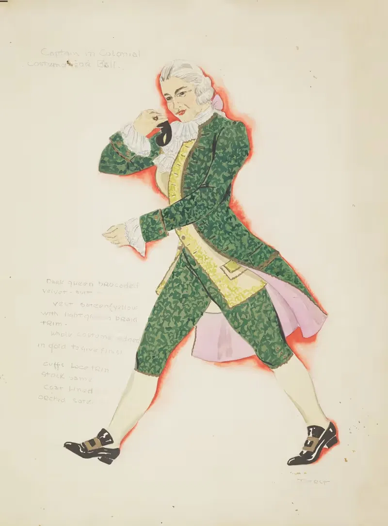Valley Forge: Captain in Colonial Costume for Ball — Fuerst