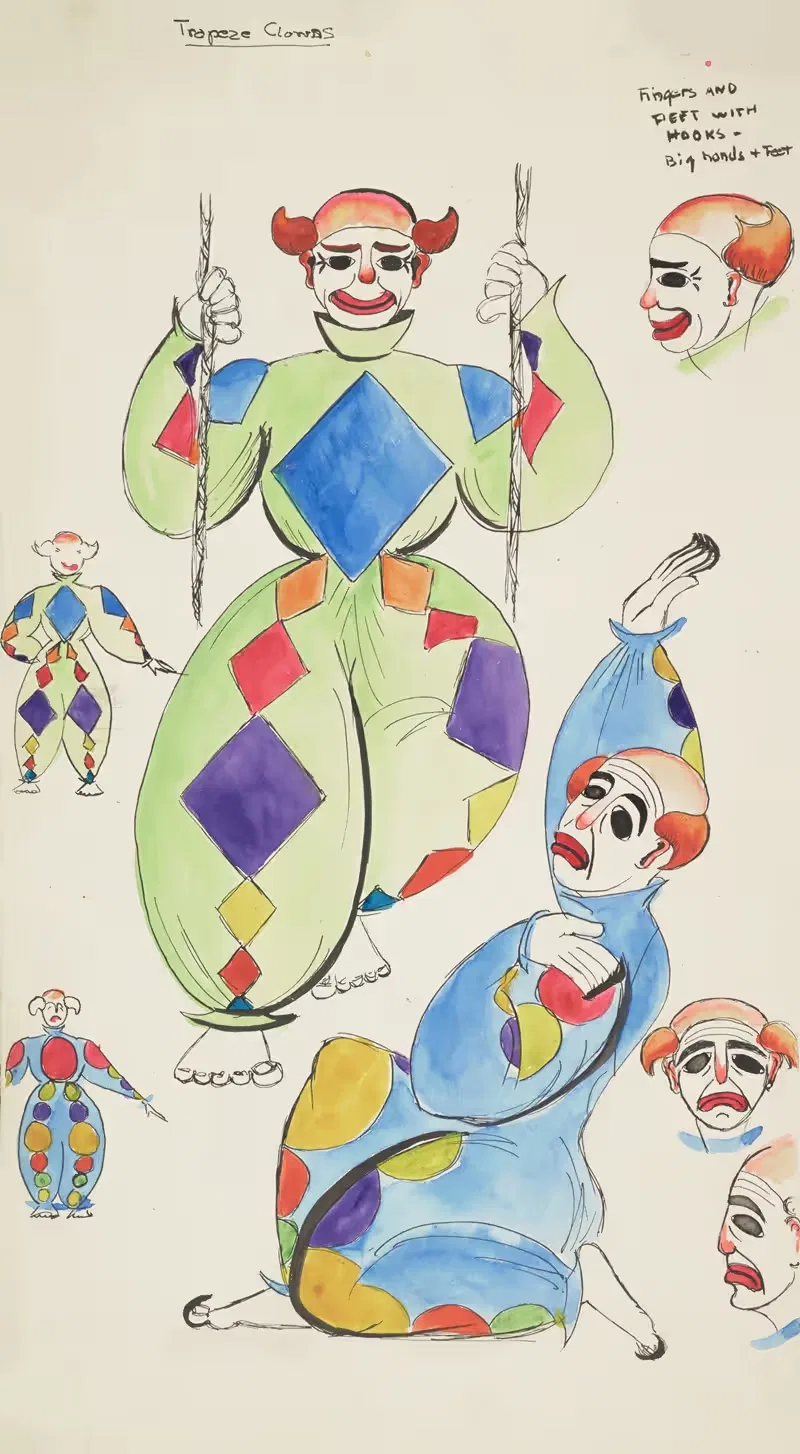 Струнная лихорадка (марионетка): Клоуны на трапеции by Хоуп Шиппи, 1934-1943 — digital art print download