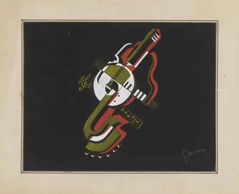 Two-A-Day: Sketch no. 1 (Music-Themed Back Drop) — James Stewart Morcom