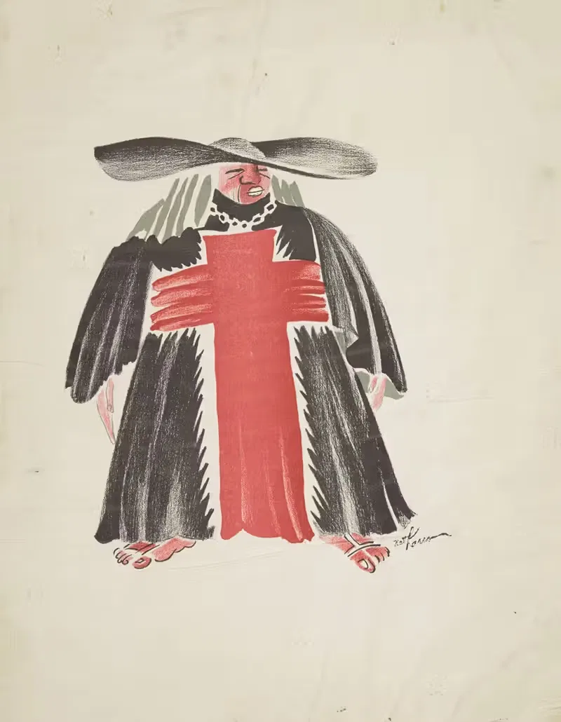 Макбет (Вуду): черная мантия с красным крестом by Нат Карсон, 1934-1943 — digital art print download
