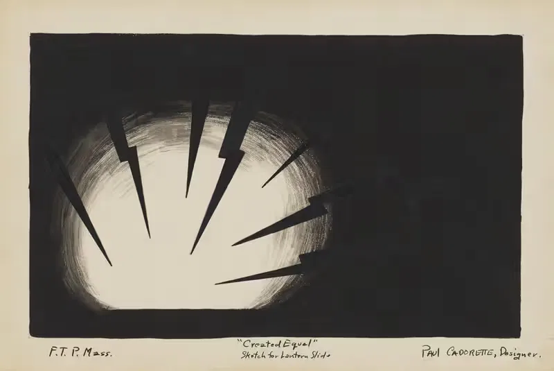Created Equal: Sketch no. 7, Sketch for Lantern Slide (Bayonets) — Paul Cadorette