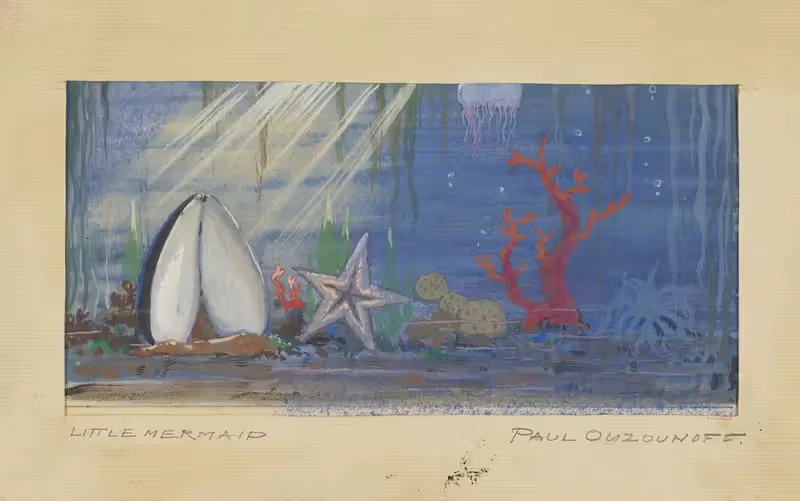 Программа танцев для молодежи: Эскиз № 1 (Подводный фон) by Поль Узунов, 1934-1943 — digital art print download