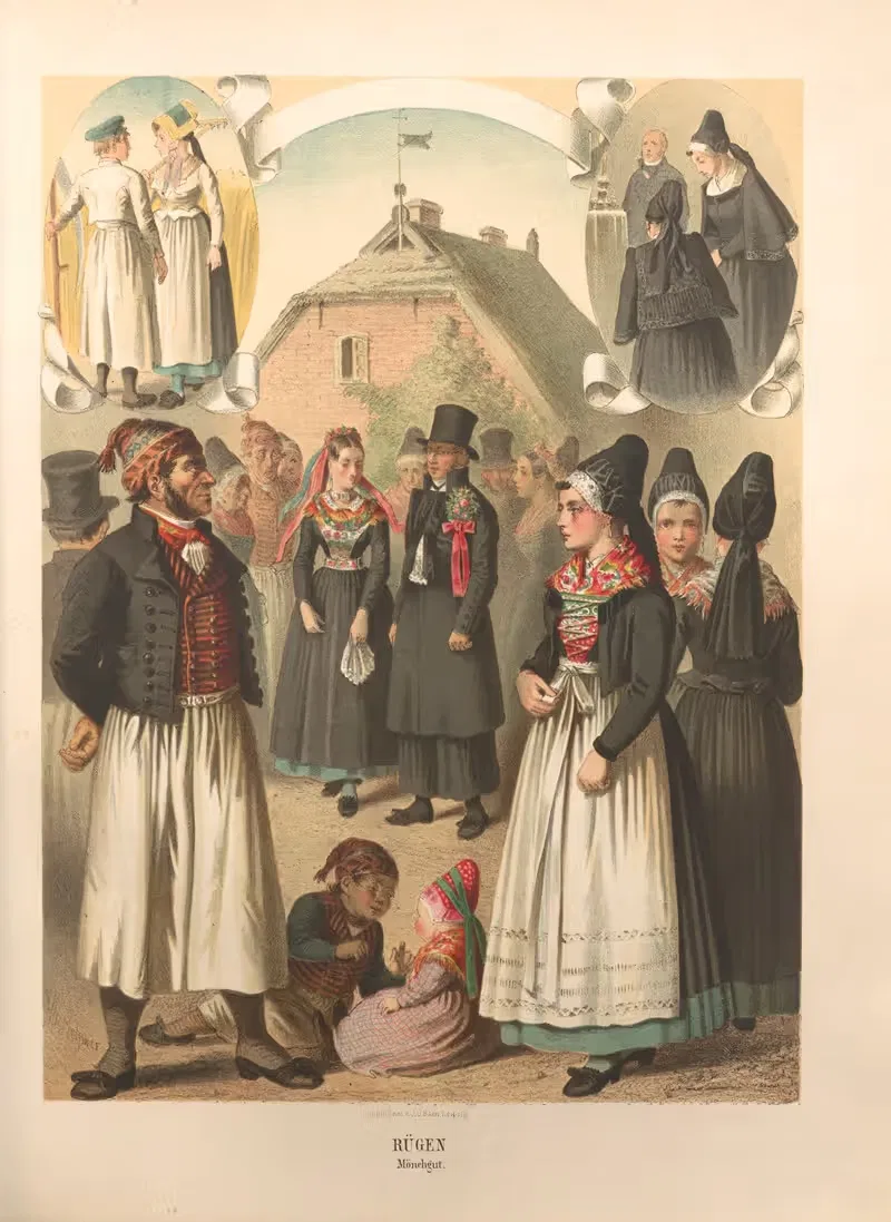 Немецкие народные костюмы Pl.02 by Альберт Кретшмер, 1870 — digital art print download
